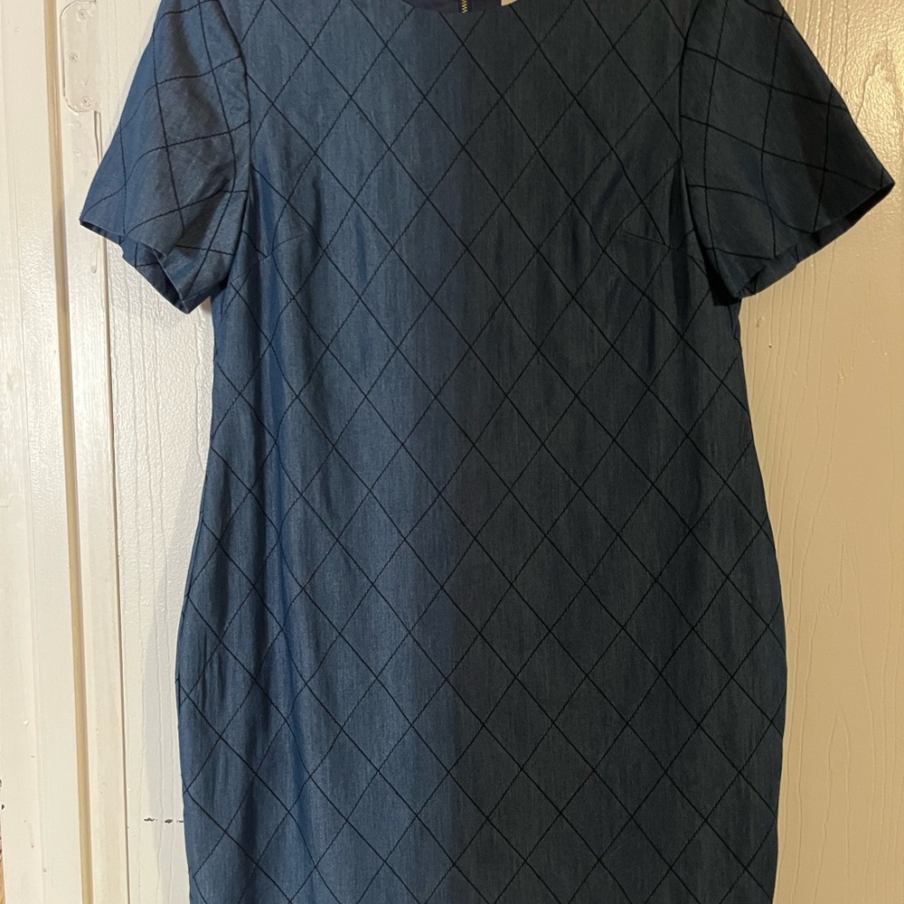 Kate Spade Blue Quilted Midi Dress